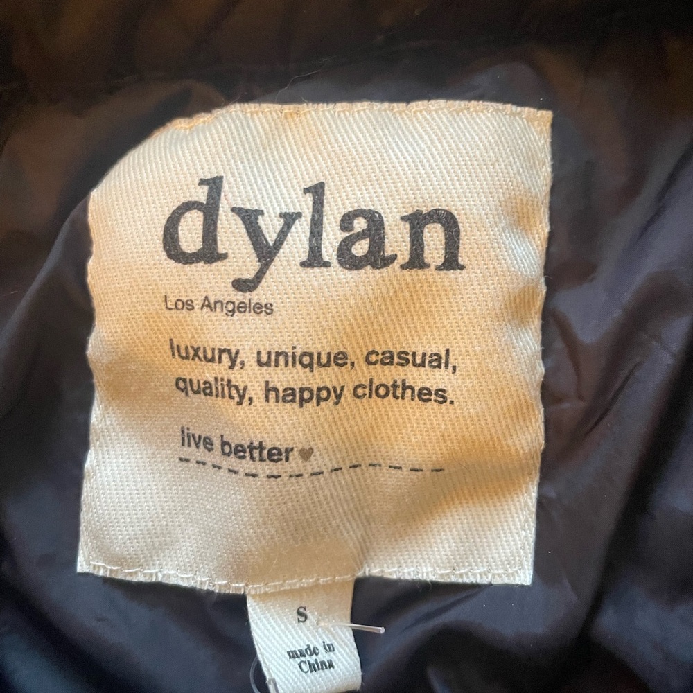 Dylan Los Angeles Quilted Black Cropped Jacket Womens Sz S - Picture 2 of 10